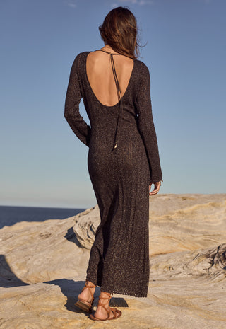 The Moss Knit Backless Maxi Dress